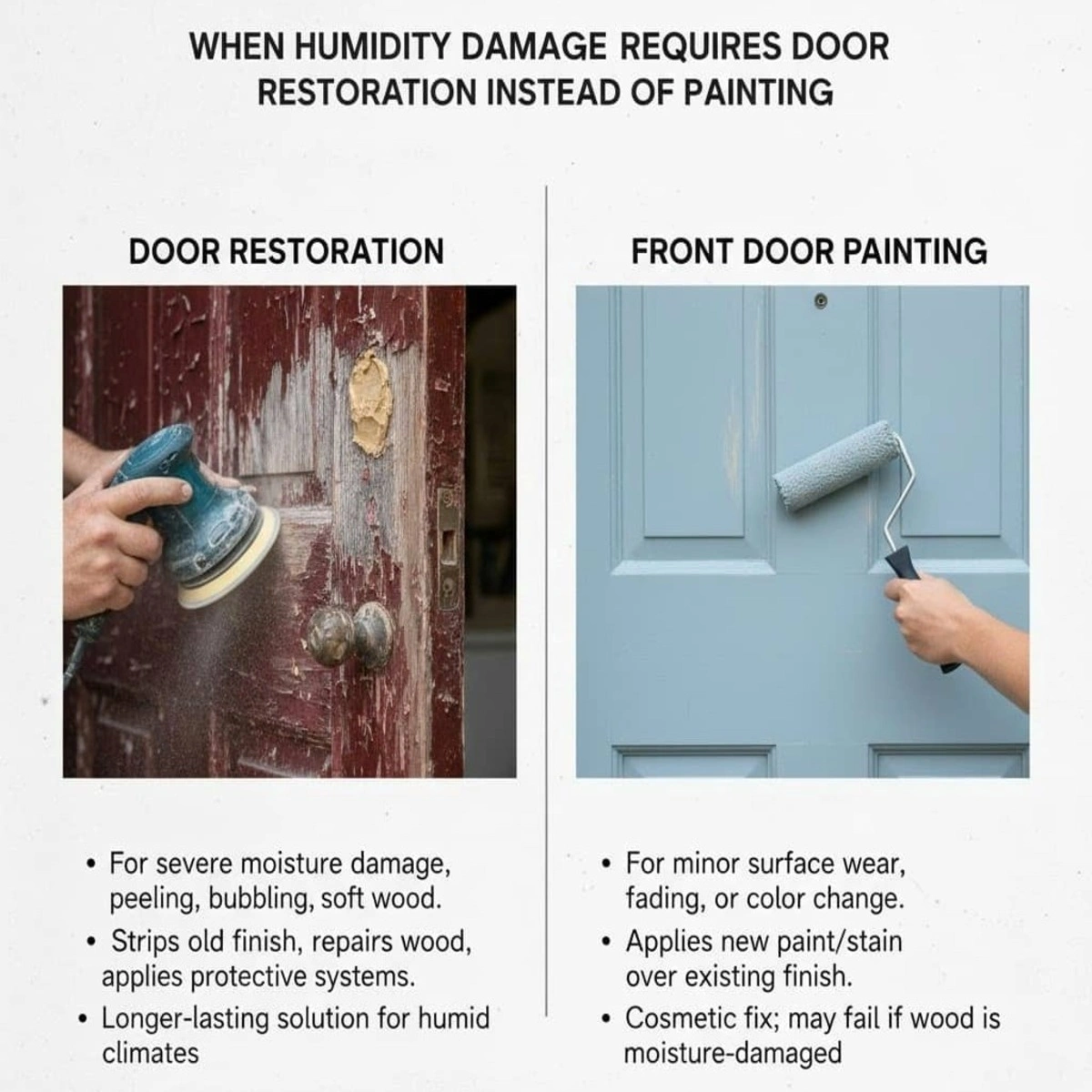 How Wood Door Refinishing Can Shield Your South Florida Doors from Humidity? 4 Door restoration