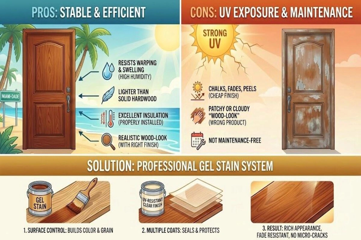 Fiberglass, Mahogany or Wood? Best Exterior Door Finish Options in Miami-Dade 2 Pros & Cons of Fiberglass Doors in Miami-Dade