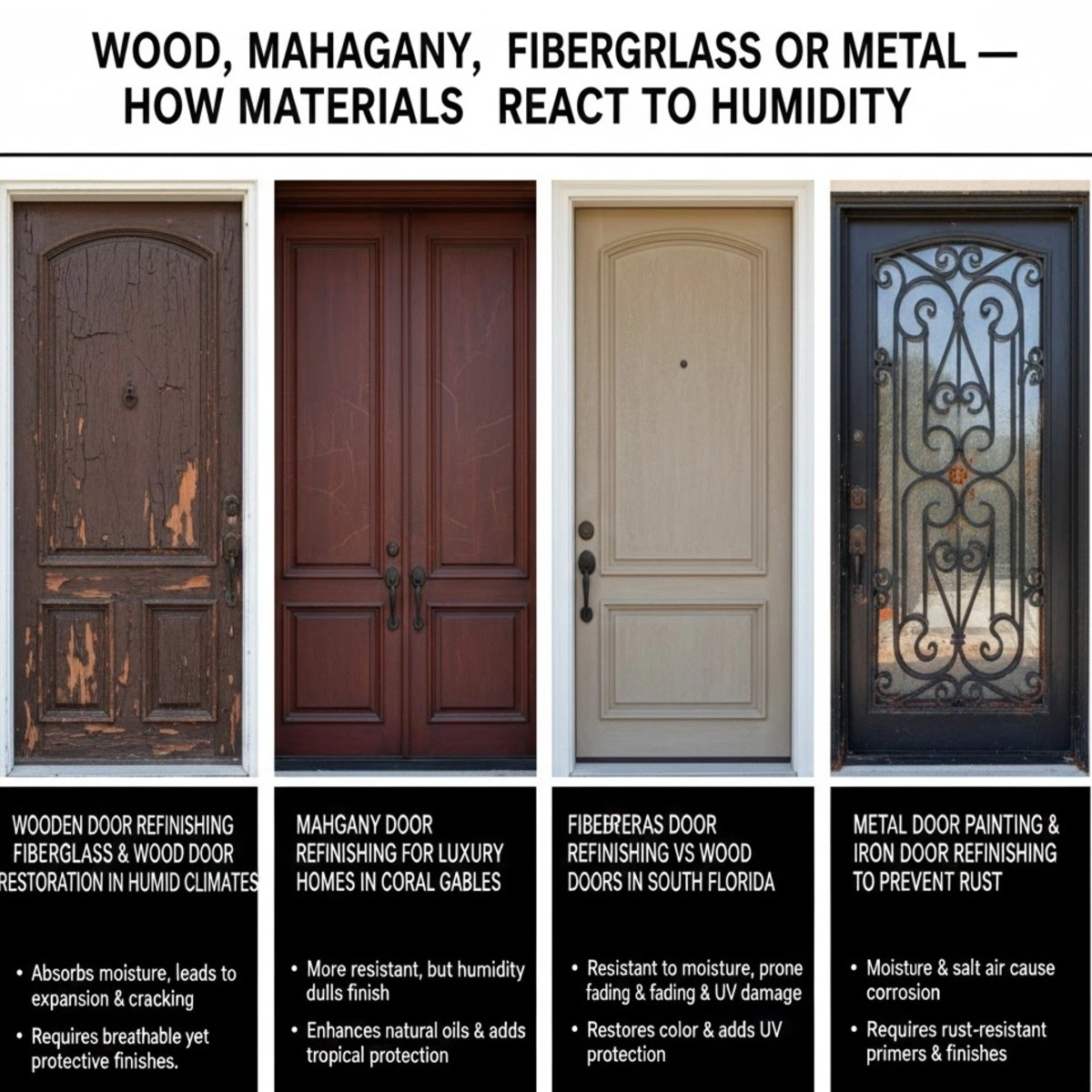 How Wood Door Refinishing Can Shield Your South Florida Doors from Humidity? 3 Mahogany door refinishing