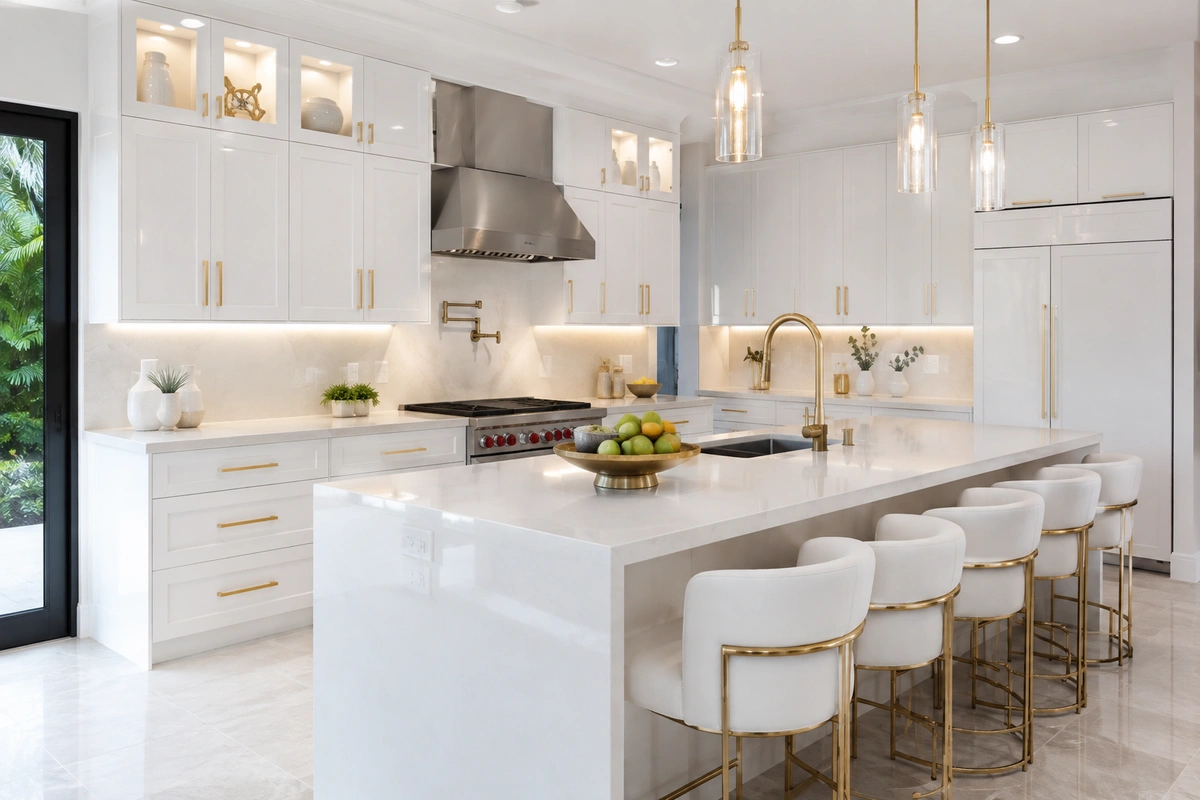 Door refinishing North Miami Beach & Wood Restoration 5 Flawlessly refurbished kitchen cabinet doors in a North Miami Beach luxury home