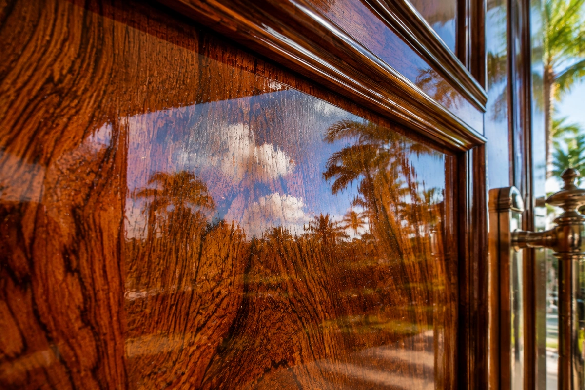 Door Refinishing Golden Beach, Florida 3 Detailed view of a newly restored wood grain finish following professional door restoration